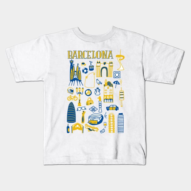 Cool Barcelona Kids T-Shirt by PauRicart